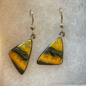 Sterling silver polished stone earrings
